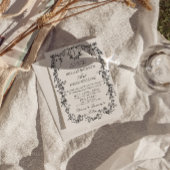 Schwarz-Weiß-Garten-Wald-Monogramm-Hochzeit Einladung
