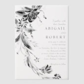 Schwarz-Weiß-Gartenhochzeit Pergament Einladungen (Vorderseite)