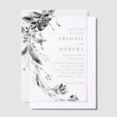 Schwarz-Weiß-Gartenhochzeit Pergament Einladungen (Versetzt)