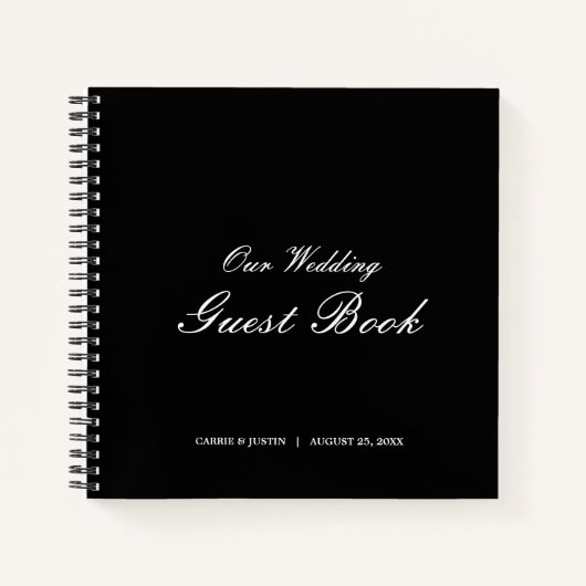 Schwarz-Weiß-Gästebuch Notizblock (Vorderseite)