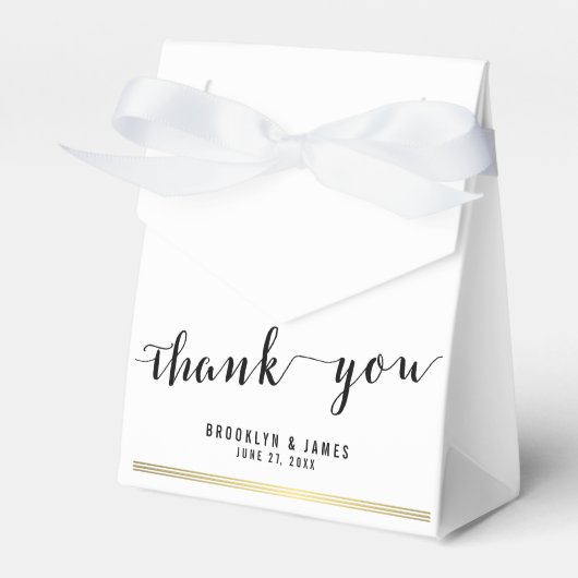 Schwarz-Weiß-Gastgeschenk Hochzeit-Boxen Danke Gol Geschenkschachtel (Vorderseite)