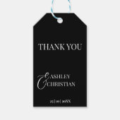 Schwarz-Weiß-Gastgeschenk Hochzeit Geschenkanhänger (Vorderseite)