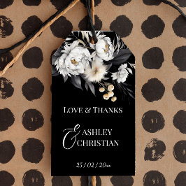 Schwarz-Weiß-Gastgeschenk Hochzeit Geschenkanhänger