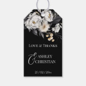 Schwarz-Weiß-Gastgeschenk Hochzeit Geschenkanhänger (Vorderseite)