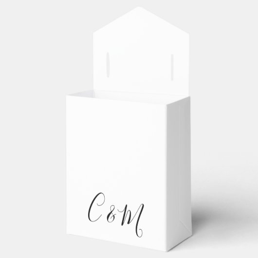 Schwarz-Weiß-Gastgeschenk Hochzeit Geschenkschachtel (Geöffnet)