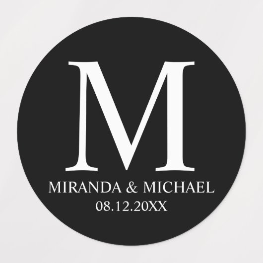 Schwarz-Weiß-Gastgeschenk Hochzeit-Labrador Etiketten (Design 1)