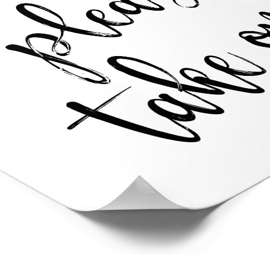 Schwarz-Weiß-Gastgeschenke Hochzeiten 8x10-Zeichen Poster (Ecke)