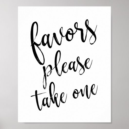 Schwarz-Weiß-Gastgeschenke Hochzeiten 8x10-Zeichen Poster (Vorne)