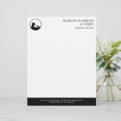 Schwarz-Weiß-Gavel-Icon-Anwälte auf dem Rechtsweg Briefkopf (Stehend Vorderseite)