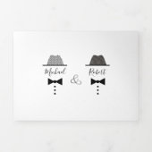 Schwarz-weiß Gay Foto Wedding Dreifach Gefaltete Einladung (Cover)