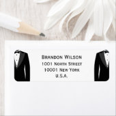 Schwarz-Weiß-Gay-Hochzeit-Rücksendeadressen-Aufkle (Insitu)