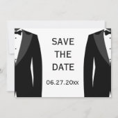 Schwarz-Weiß-Gay-Hochzeit speichern Sie die Datums Save The Date (Vorderseite)
