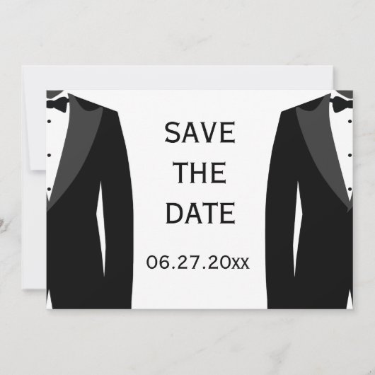Schwarz-Weiß-Gay-Hochzeit speichern Sie die Datums Save The Date (Vorderseite)