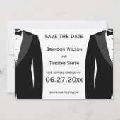 Schwarz-Weiß-Gay-Hochzeit speichern Sie die Datums Save The Date (Rückseite)