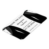 Schwarz-Weiß-Gay-Hochzeit speichert die Datumsmagn Magnet (Linke Seite)