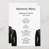 Schwarz-Weiß-Gay-Hochzeitskarten Menükarte (Vorne/Hinten)