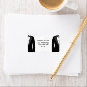 Schwarz-Weiß-Gay-Hochzeitsplatten Adressaufkleber (Insitu)