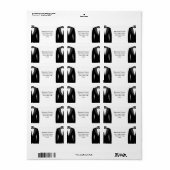 Schwarz-Weiß-Gay-Hochzeitsplatten Adressaufkleber (Vorne)