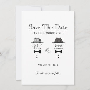 Schwarz Weiß Gay Save The Date
