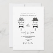 Schwarz-weiß Gay Wedding Einladung (Vorderseite)