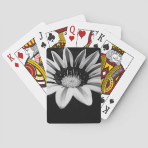 Schwarz-Weiß-Gazania-Blumenfotografie Spielkarten