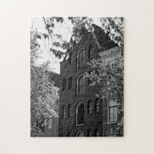 Schwarz-Weiß-Gebäude in Amsterdam Puzzle