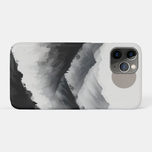Schwarz-Weiß-Gebirgslandschaft Case-Mate iPhone Hülle (Rückseite (Horizontal))