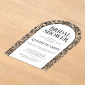 Schwarz-Weiß-Geblüht Brautparty Acryleinladungen (Ablage )