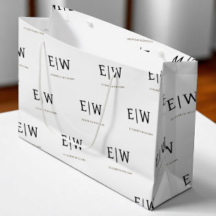 Schwarz Weiß Gebrandete Geschäft Unternehmens Verp Große Geschenktüte