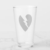 Schwarz-Weiß-gebrochenes Herz - Kunst Glas (Rückseite)