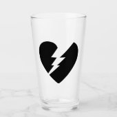 Schwarz-Weiß-gebrochenes Herz - Kunst Glas (Vorderseite)