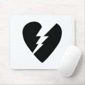 Schwarz-Weiß-gebrochenes Herz - Kunst Mousepad (Mit Mouse)