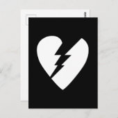 Schwarz-Weiß-gebrochenes Herz - Kunst Postkarte (Vorne/Hinten)
