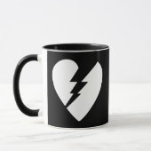 Schwarz-Weiß-gebrochenes Herz - Kunst Tasse (Links)