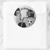 Schwarz-Weiß-Geburtstag-Fußball Runder Aufkleber (Tasche)