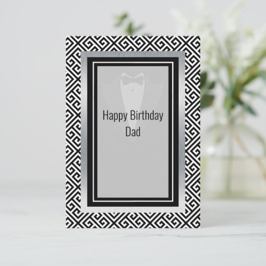 Schwarz-Weiß-Geburtstag Papa danke c (Stehend Vorderseite)