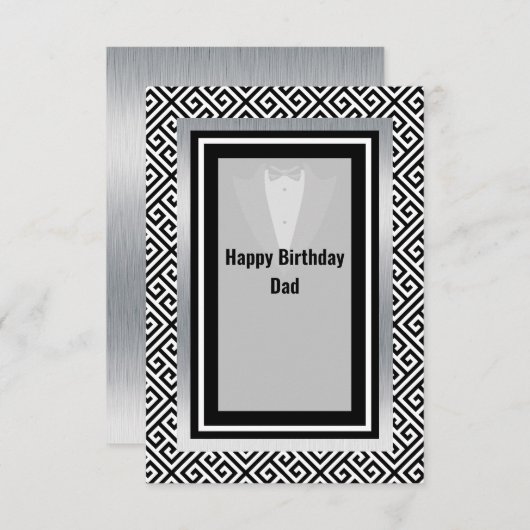 Schwarz-Weiß-Geburtstag Papa danke c (Vorne/Hinten)