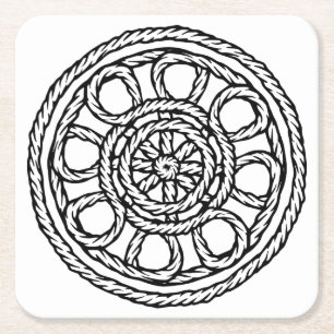 Schwarz-weiß geflochten rechteckiger pappuntersetzer