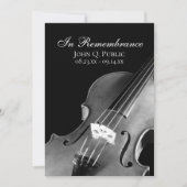 Schwarz-Weiß-Geige Musiker Todesanfang Einladung (Vorderseite)