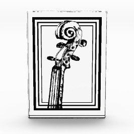 Schwarz-Weiß-Geige-Rollen mit schwarzen Konturen Fotoblock