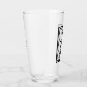 Schwarz-Weiß-Geige-Rollen mit schwarzen Konturen Glas (Rechts)