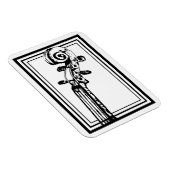 Schwarz-Weiß-Geige-Rollen mit schwarzen Konturen Magnet (Rechte Seite)