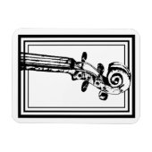 Schwarz-Weiß-Geige-Rollen mit schwarzen Konturen Magnet (Horizontal)