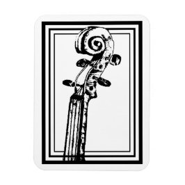 Schwarz-Weiß-Geige-Rollen mit schwarzen Konturen Magnet