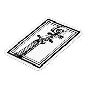 Schwarz-Weiß-Geige-Rollen mit schwarzen Konturen Magnet (Linke Seite)