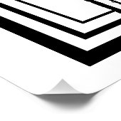 Schwarz-Weiß-Geige-Rollen mit schwarzen Konturen Poster (Ecke)