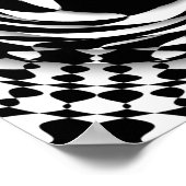 Schwarz-Weiß-Geist Op Art 12" x 16" Poster (Ecke)