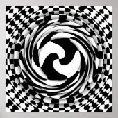 Schwarz-Weiß-Geist Op Art 12" x 16" Poster (Vorne)