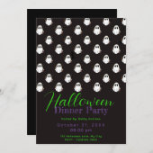 Schwarz-Weiß-Geister Halloween-Party Einladung (Vorne/Hinten)