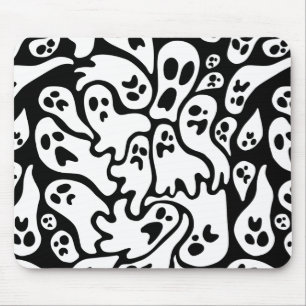 Schwarz-Weiß-Geister-Muster Mousepad